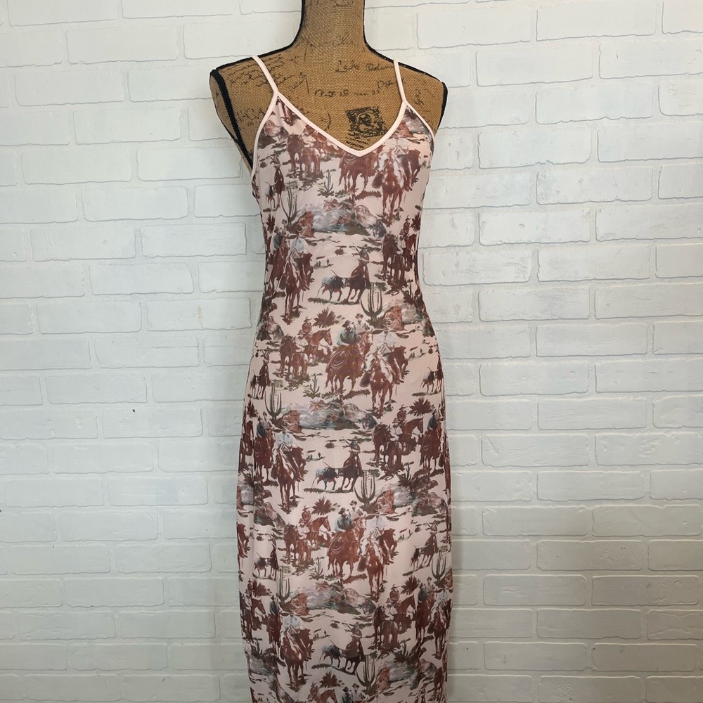 Horse print slip dress